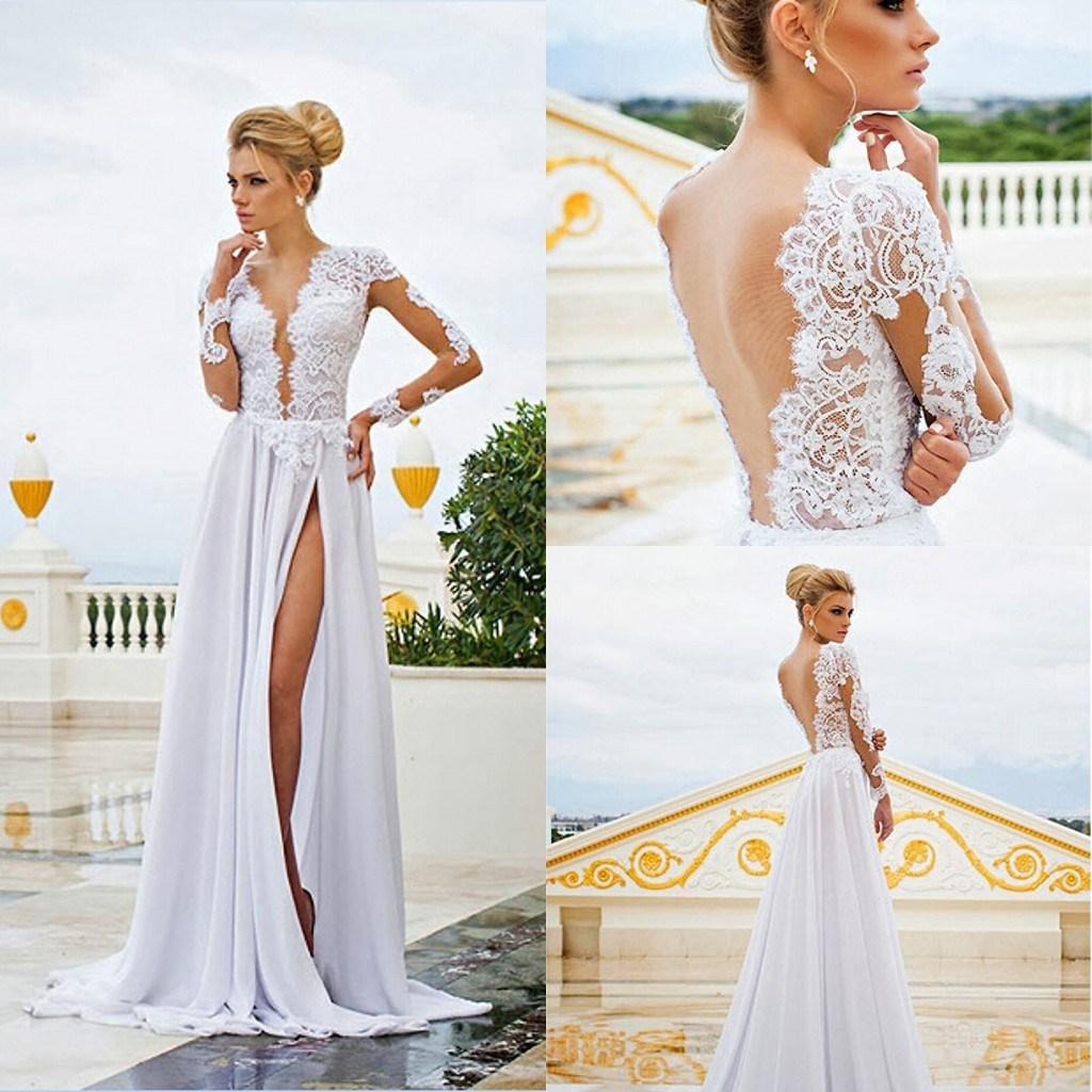 see through lace wedding gowns